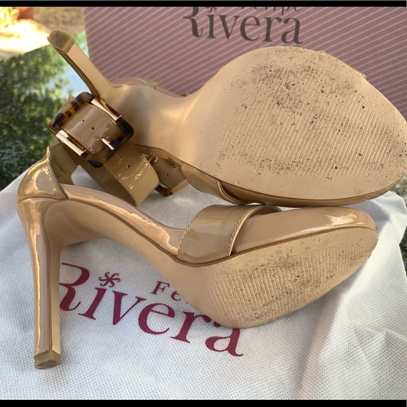 Leather Nude ankle strap heels size 8 - Picture 9 of 15